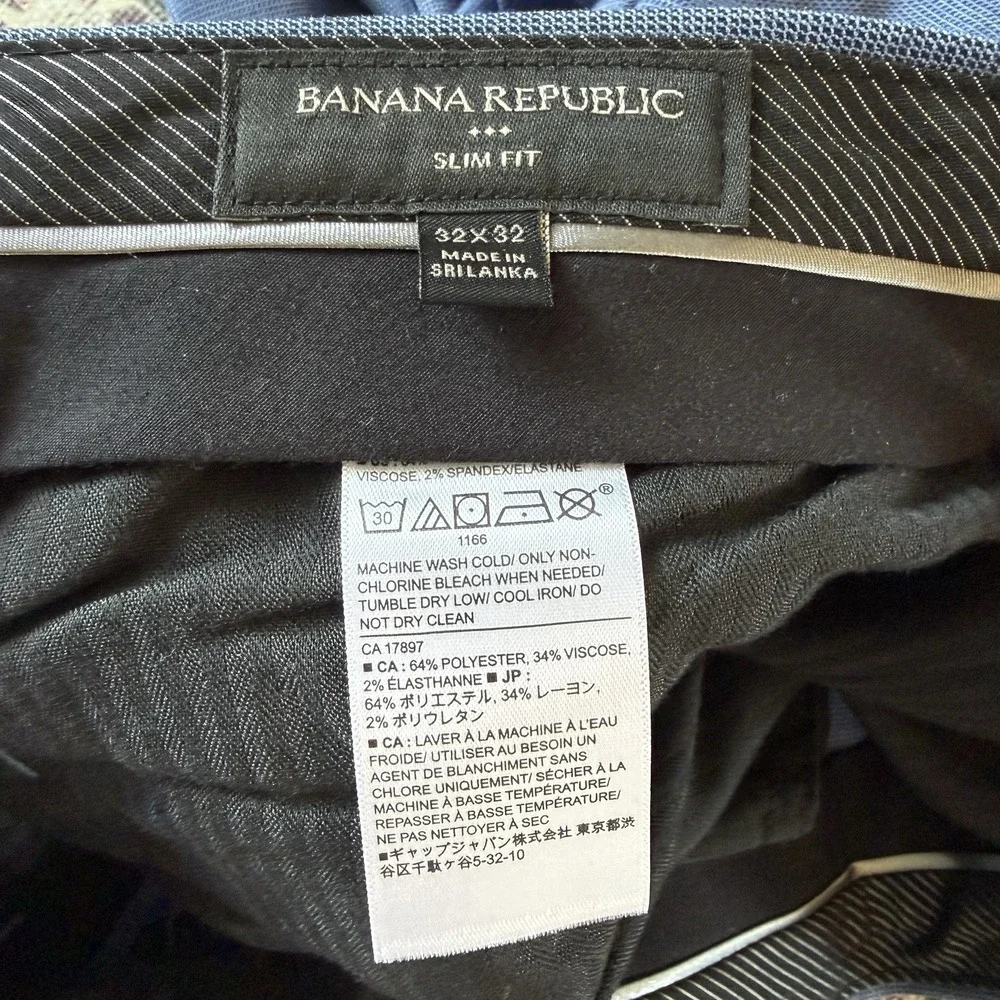 Banana Republic Slim Fit Dress Pant Sz 32x32 Blue Straight Classic Career Formal
